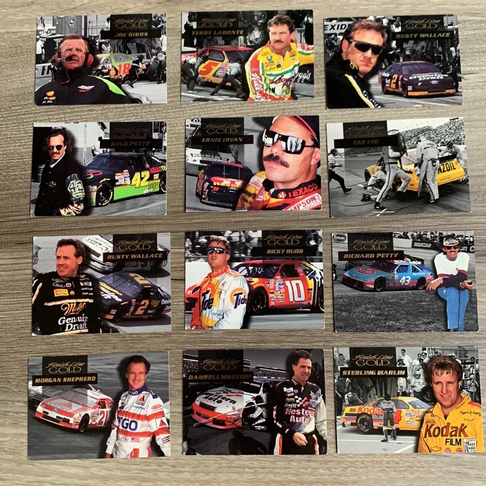 Finish Line Gold 1994 Race Car Driver NASCAR Racing Sport Trading Cards Vintage